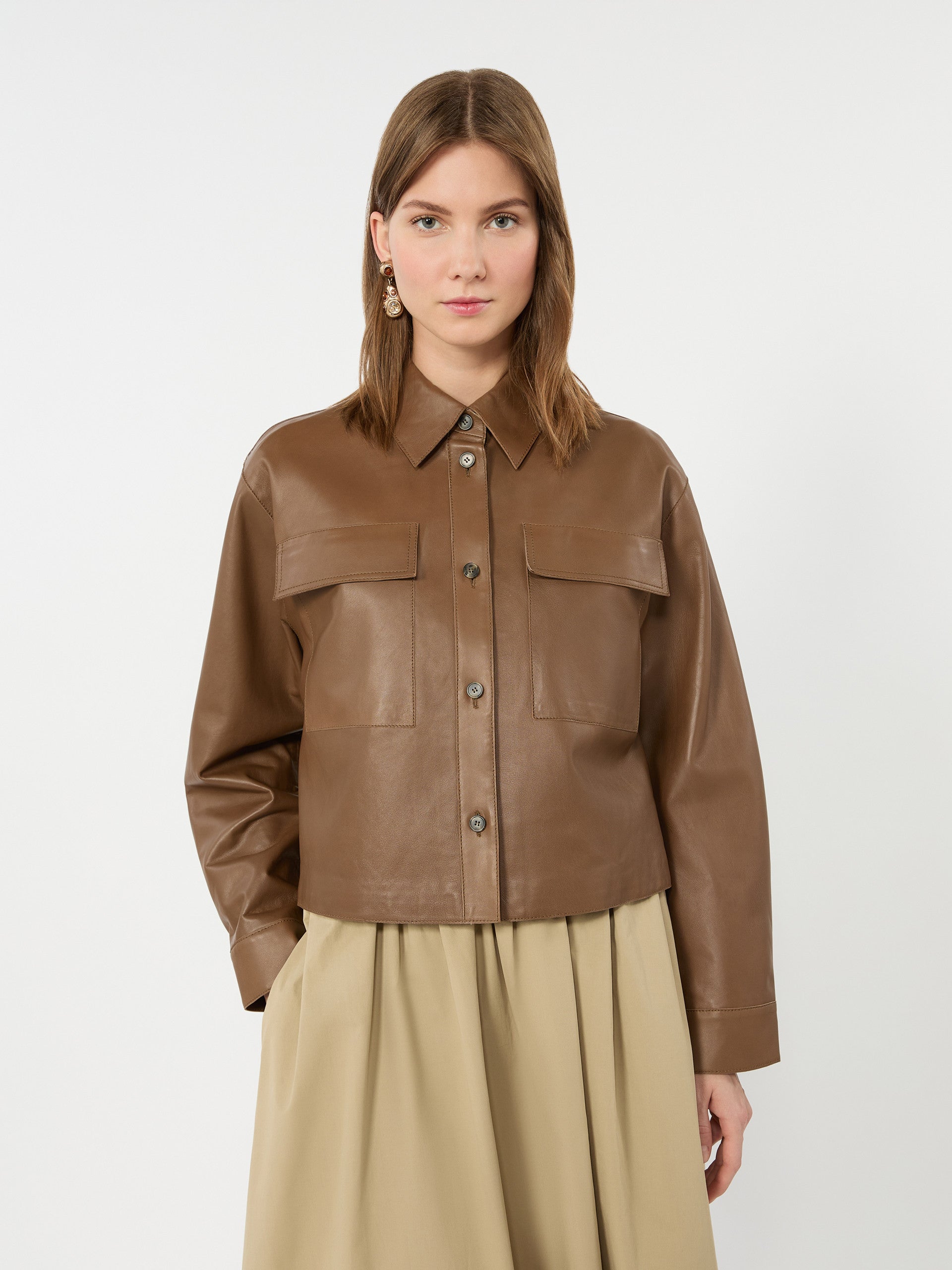 Nappa leather jacket - BROWN