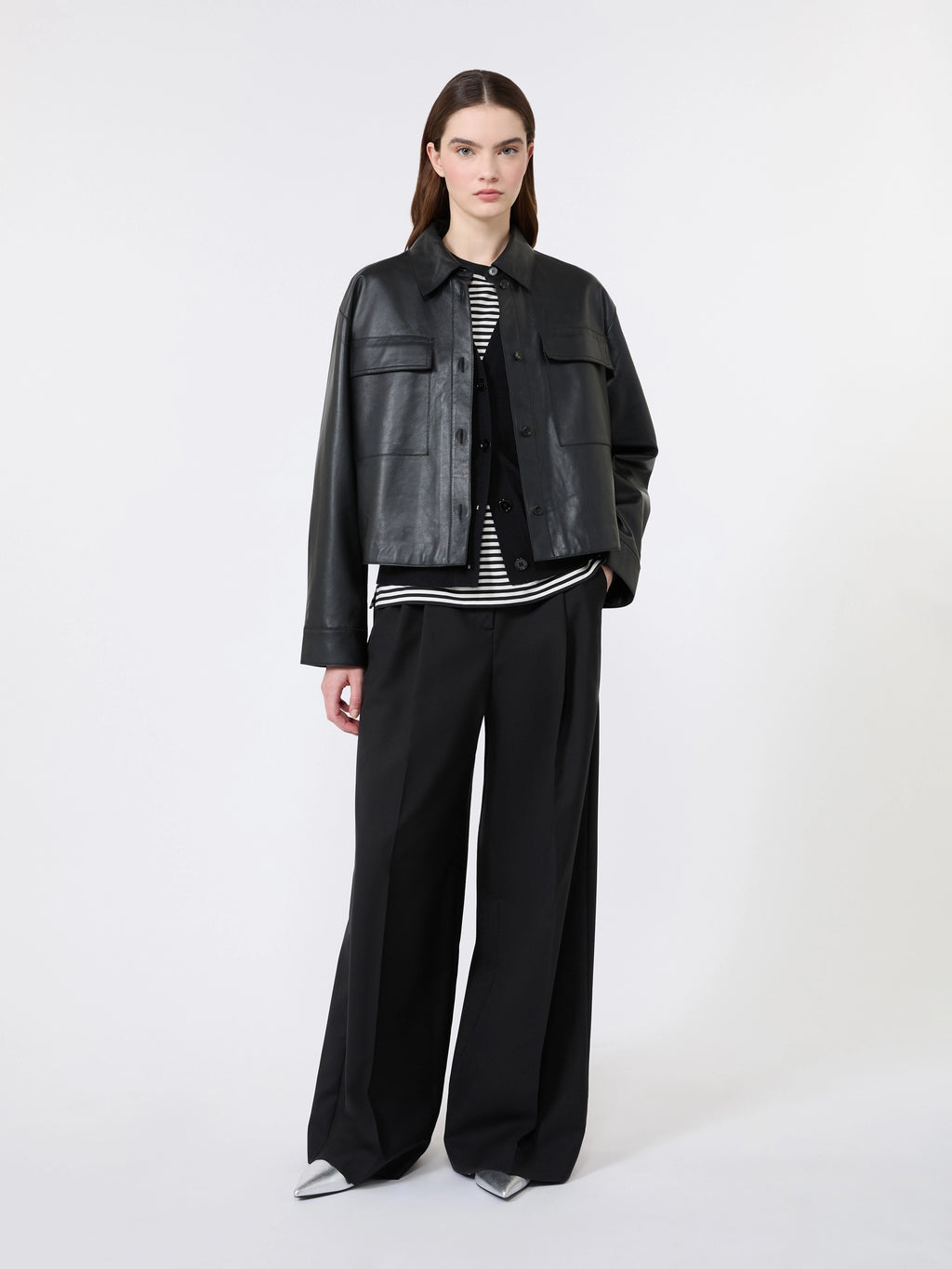 Piovra Black Nappa Leather Jacket, Weekend Max Mara