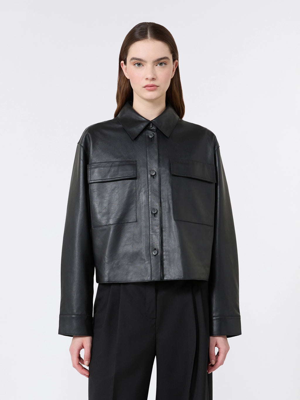 Piovra Black Nappa Leather Jacket, Weekend Max Mara