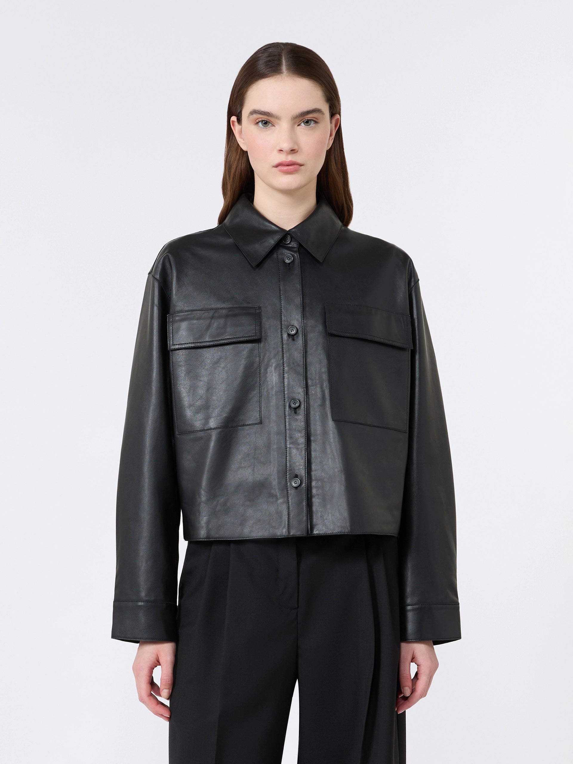 Piovra Black Nappa Leather Jacket, Weekend Max Mara