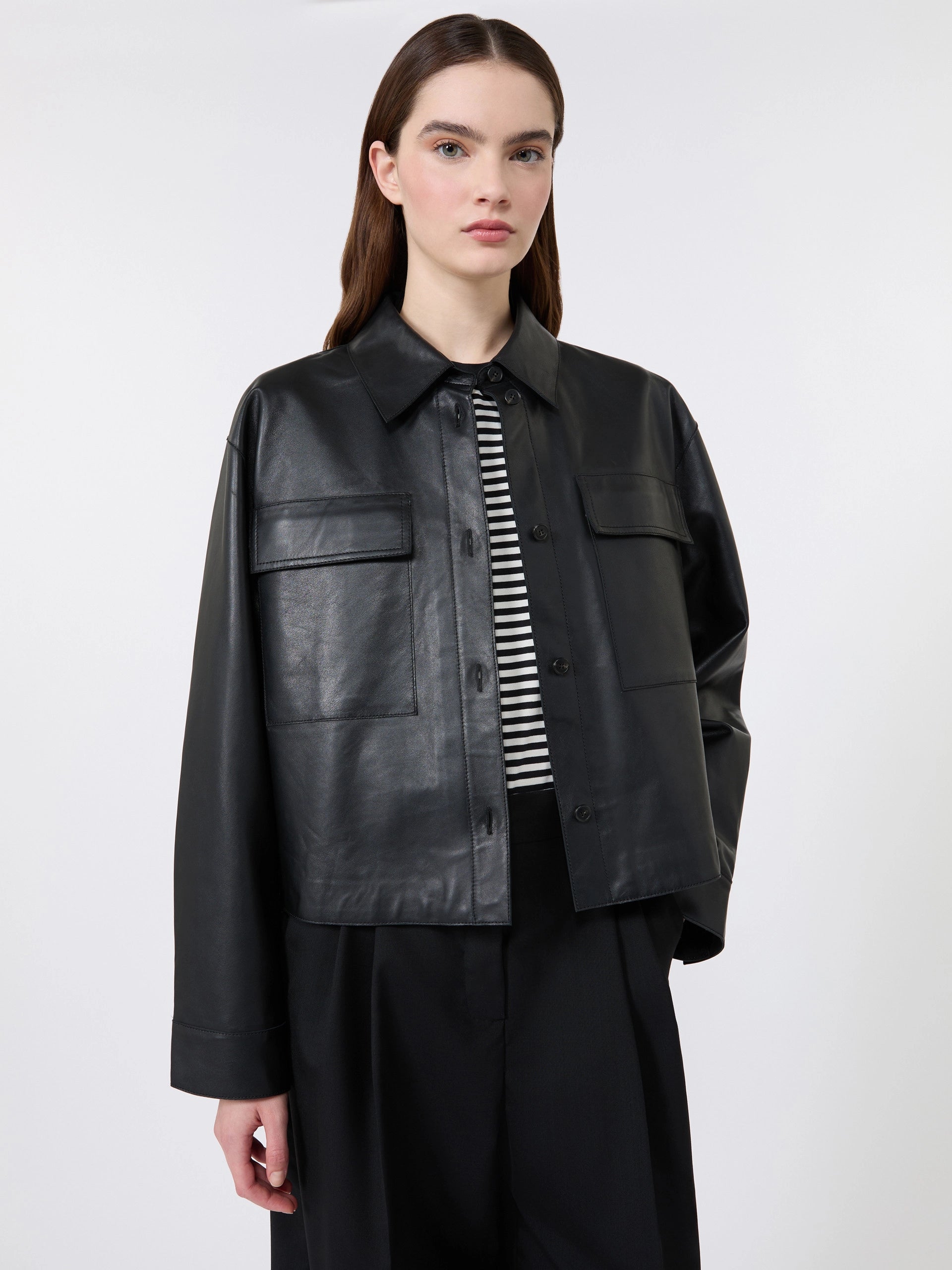 Piovra Black Nappa Leather Jacket, Weekend Max Mara