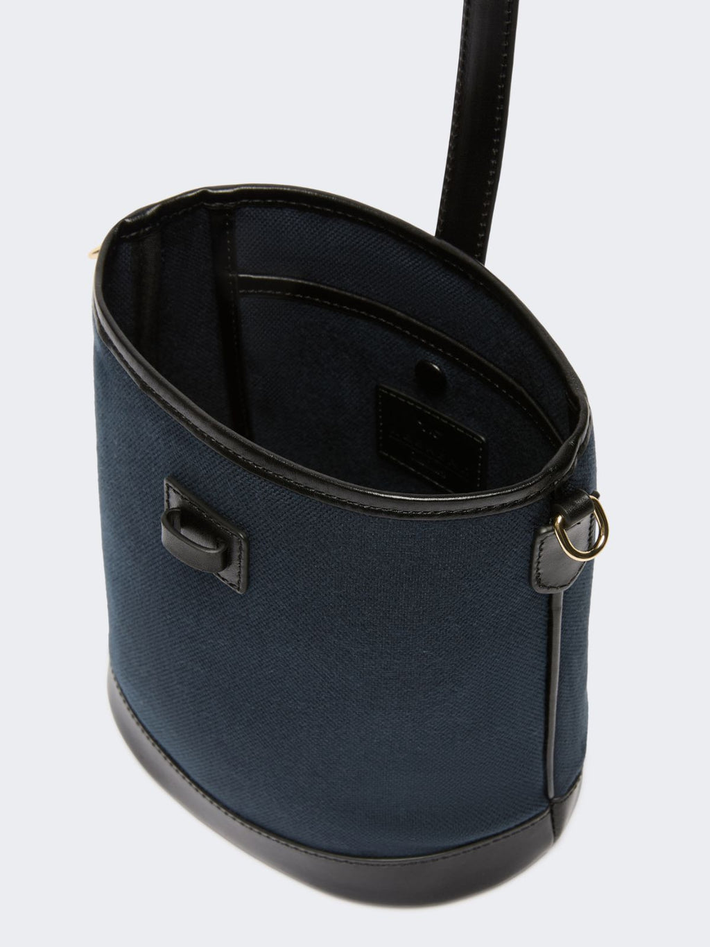 Small canvas and leather bucket bag - ULTRAMARINE
