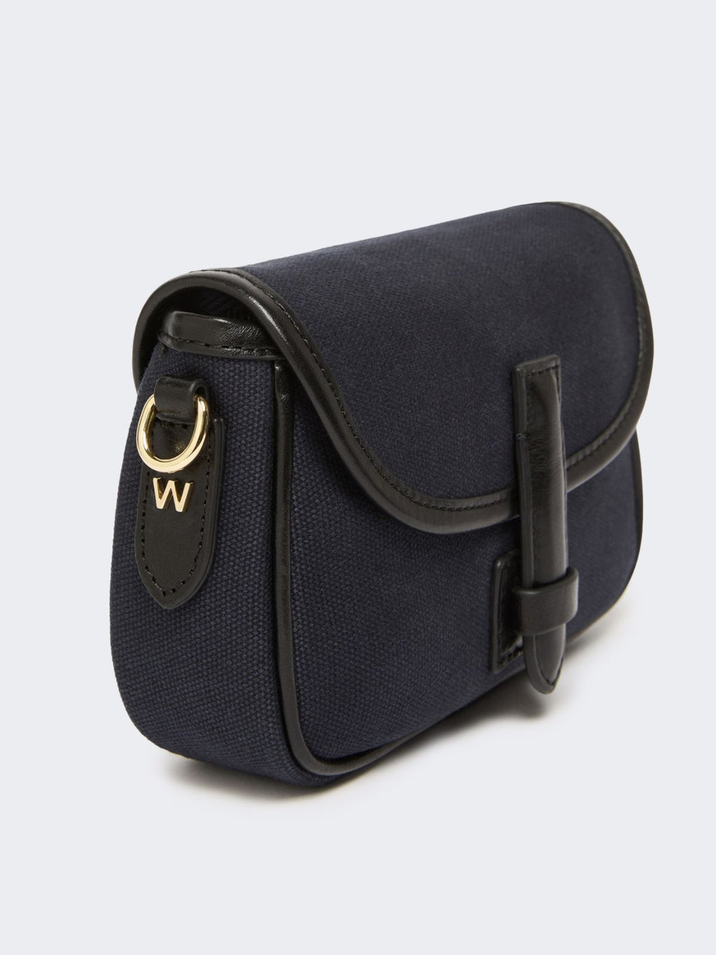 Canvas and leather micro crossbody bag - ULTRAMARINE
