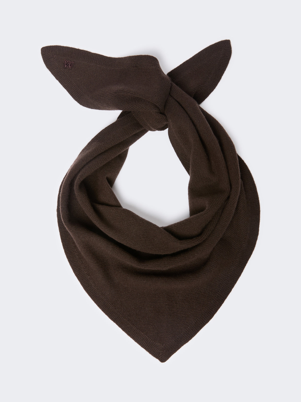 Triangle cashmere scarf - BROWN