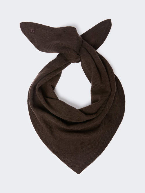 Triangle cashmere scarf - BROWN