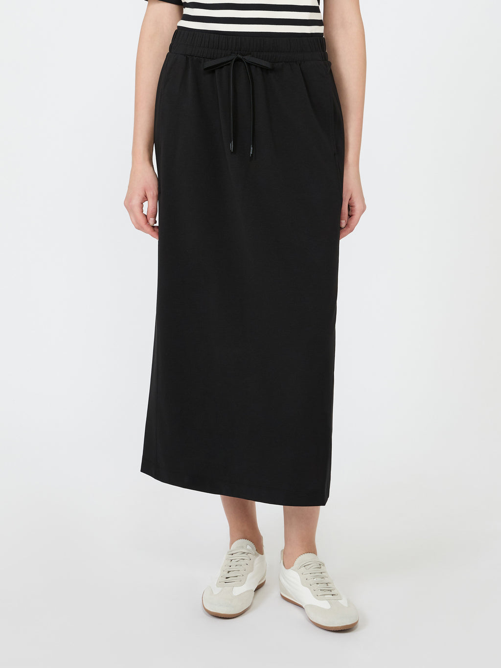 Milano-knit jersey skirt - BLACK