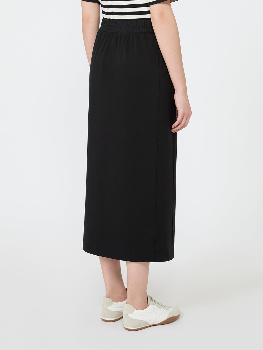 Milano-knit jersey skirt - BLACK