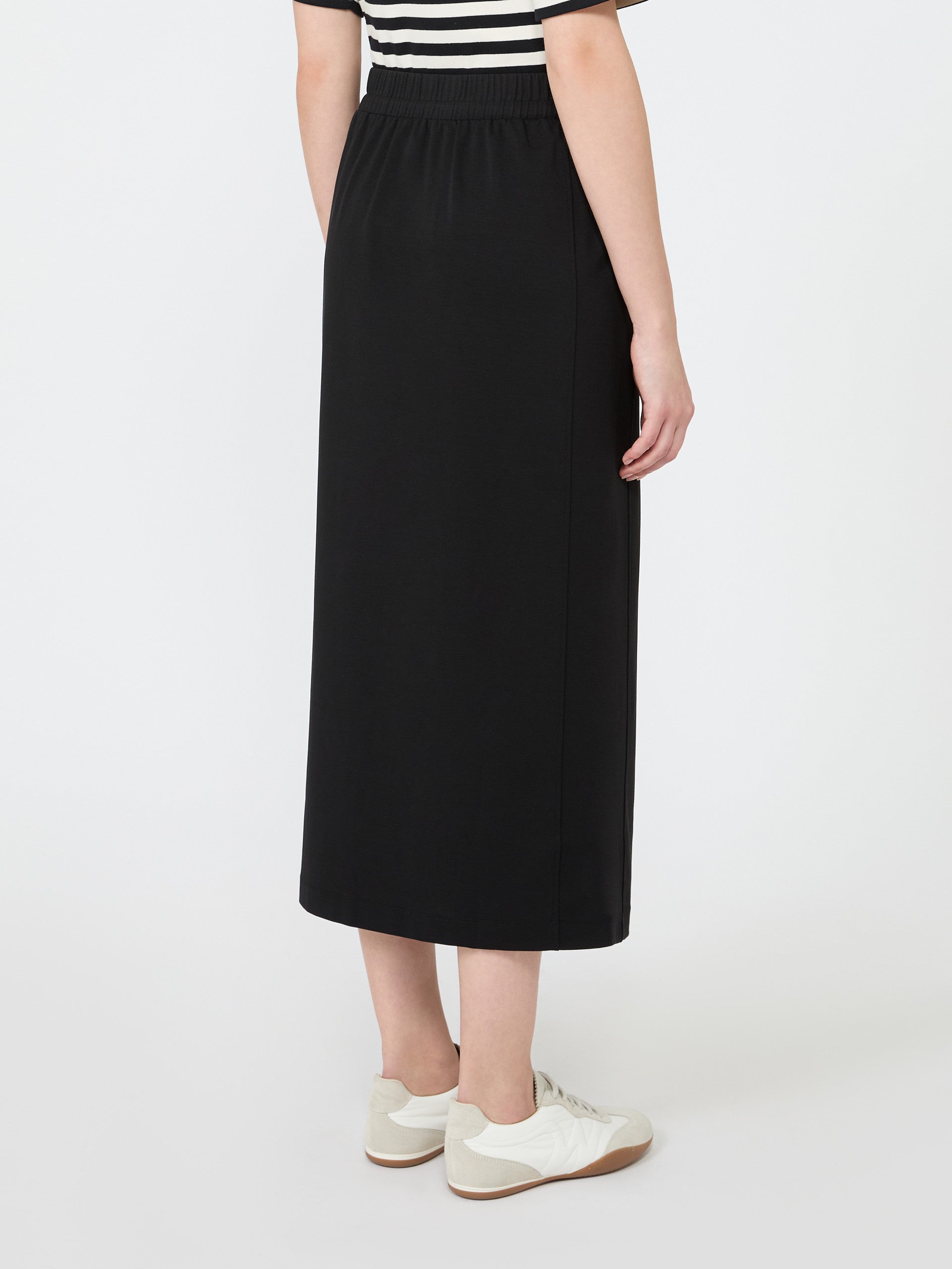 Milano-knit jersey skirt - BLACK