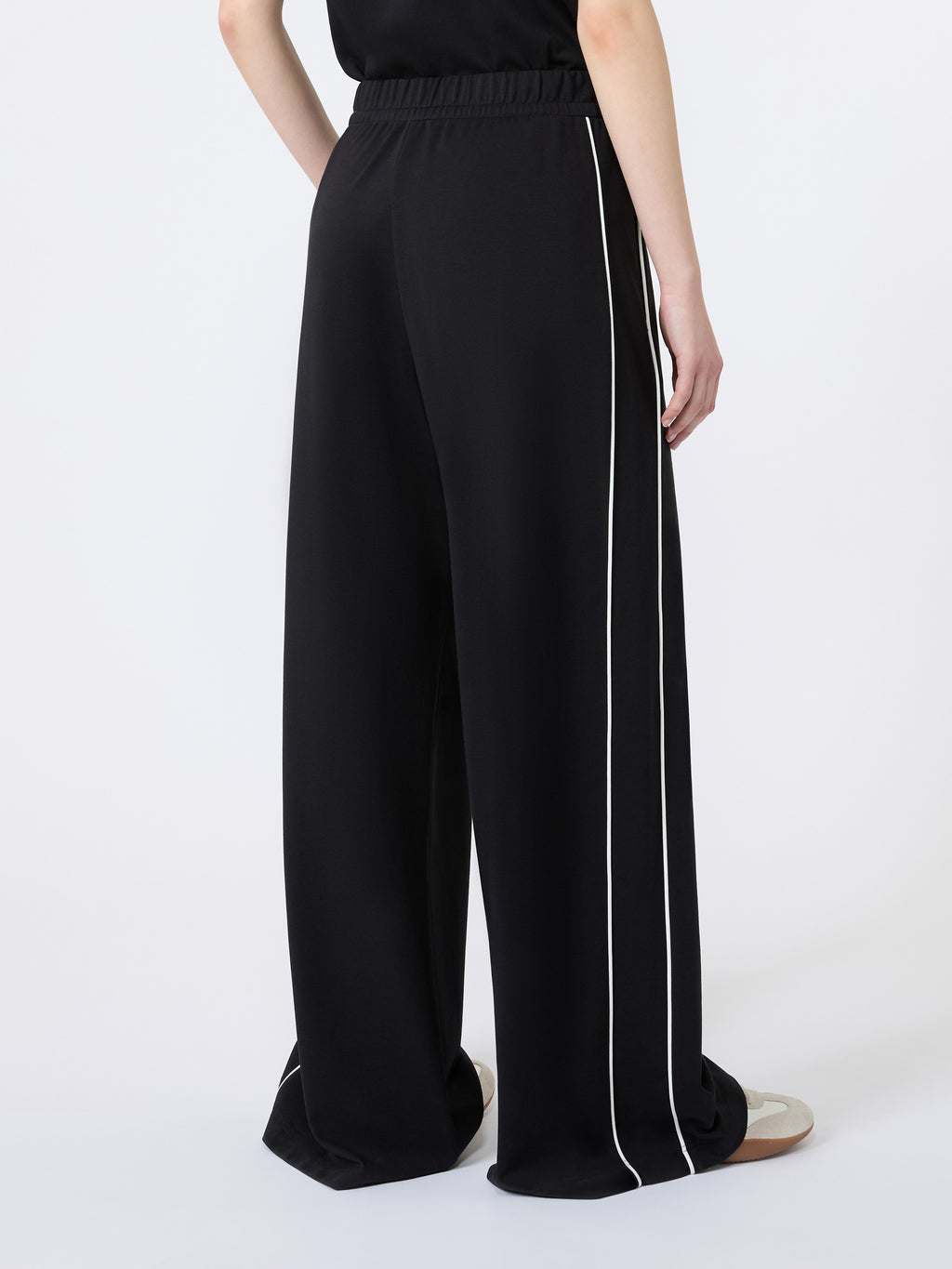Wide-fit Milano-knit jersey trousers