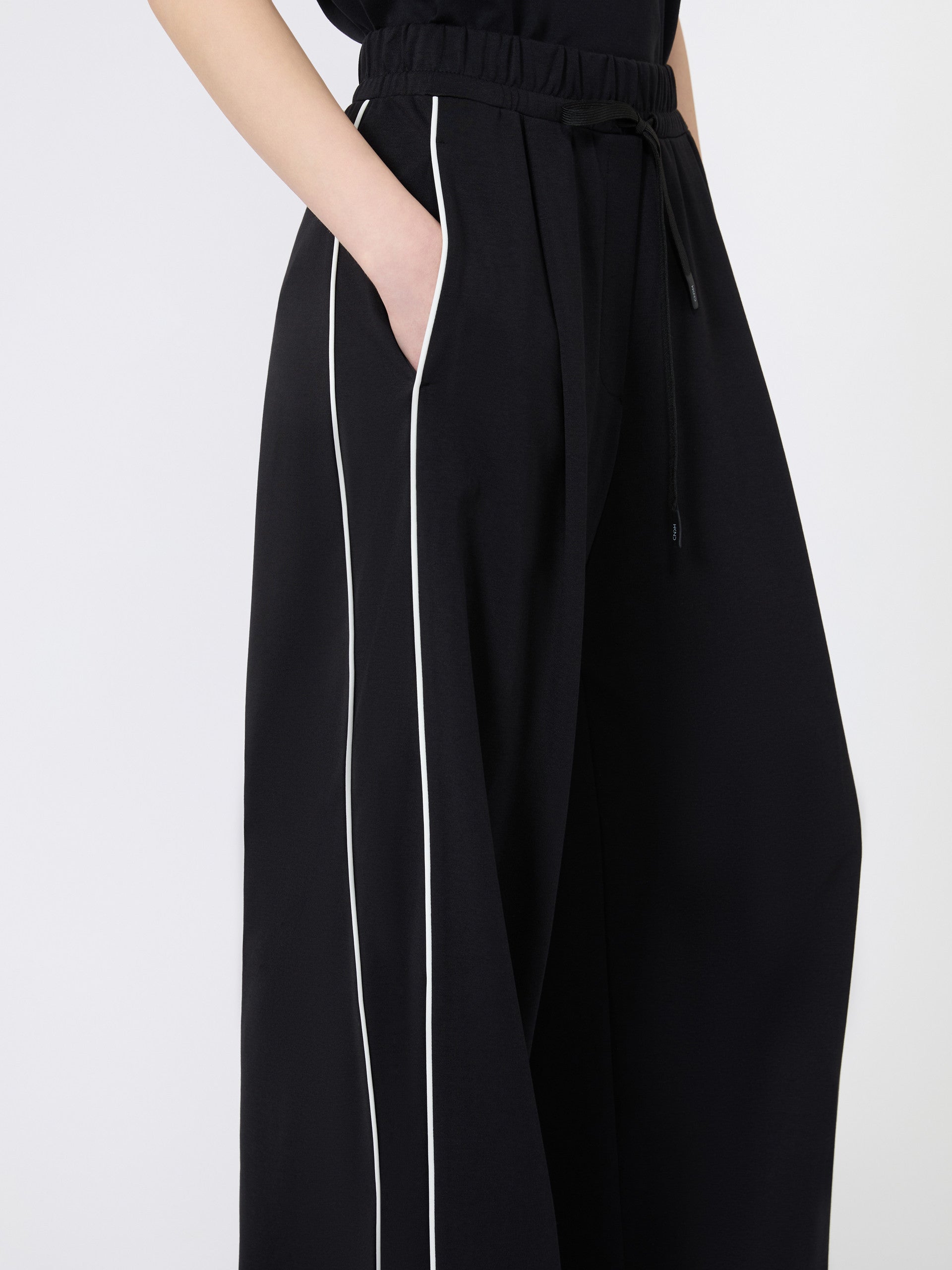 Wide-fit Milano-knit jersey trousers