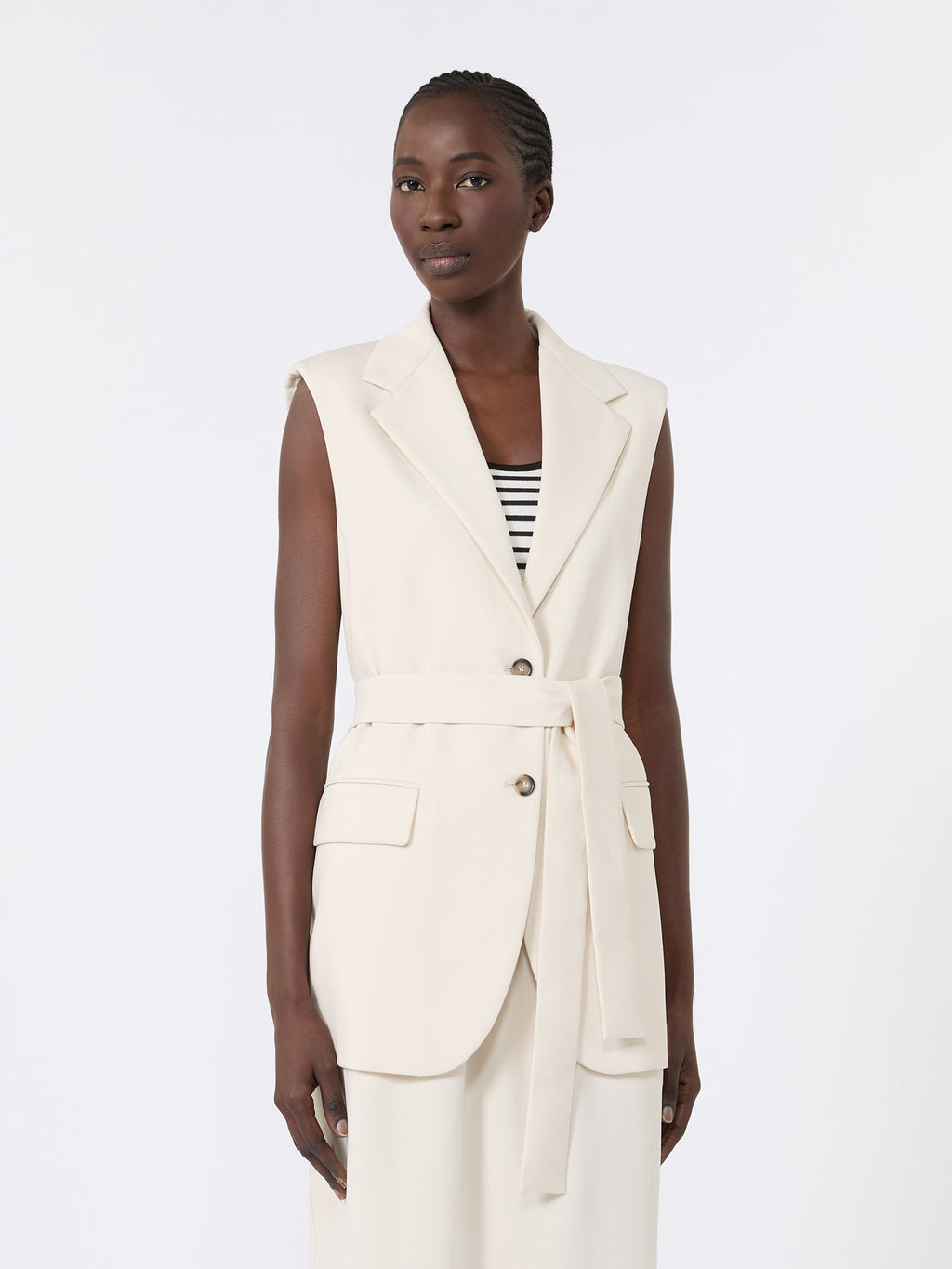 Milano-knit jersey gilet - IVORY