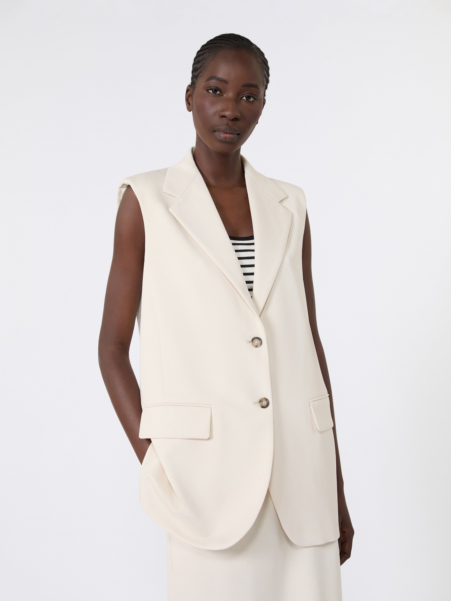 Milano-knit jersey gilet - IVORY