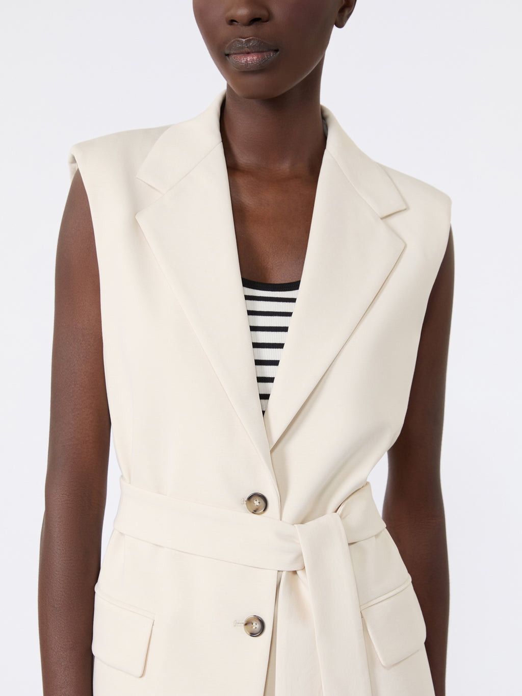 Milano-knit jersey gilet - IVORY