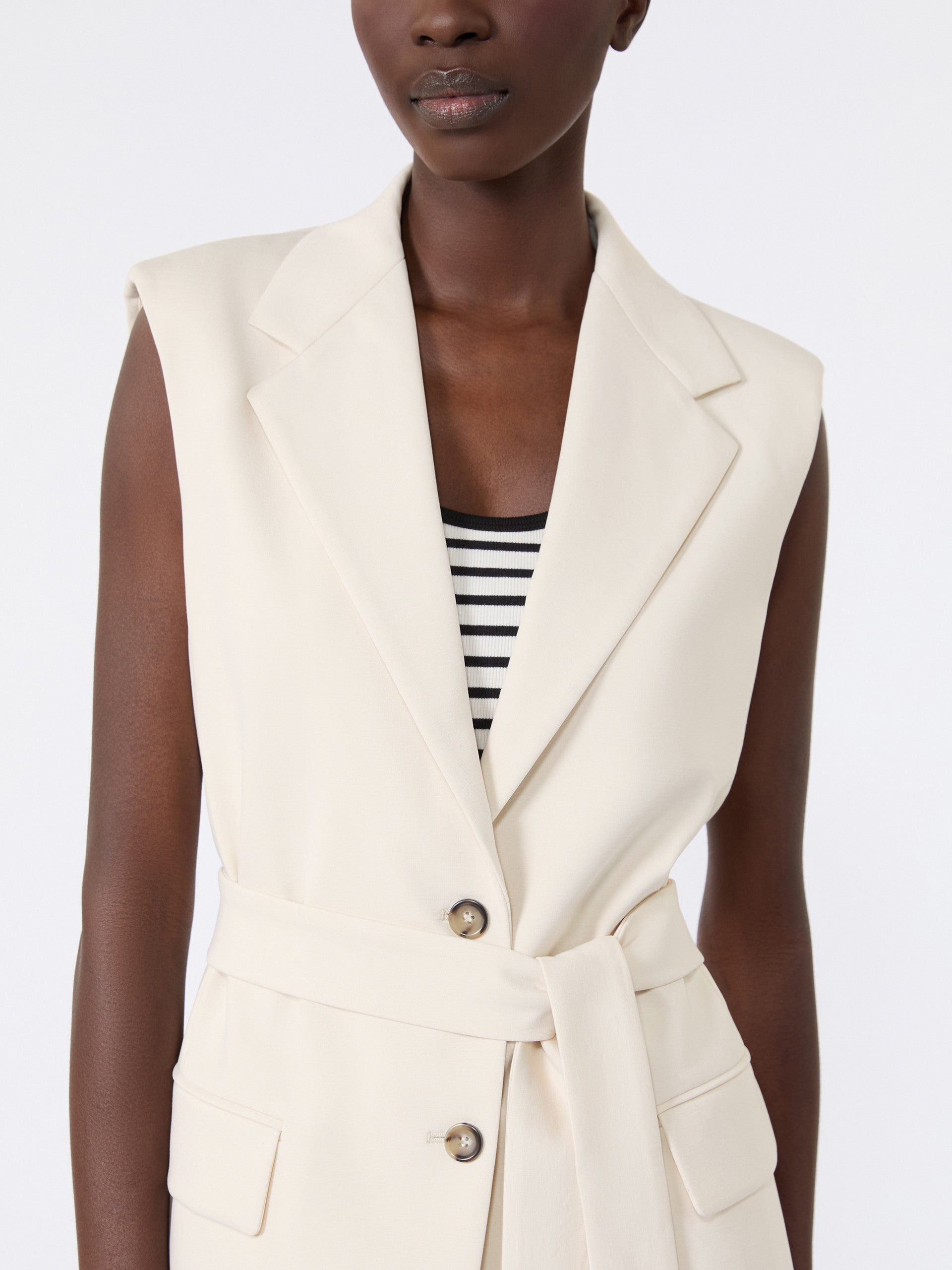 Milano-knit jersey gilet - IVORY