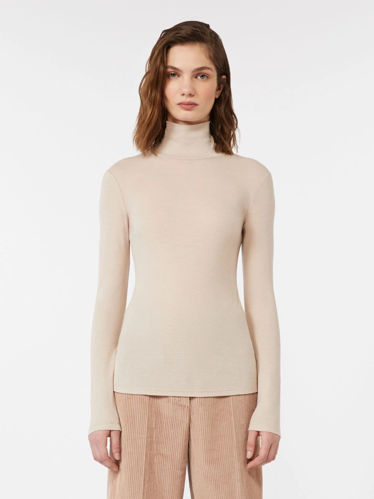 Weekend Max Mara,Wool and silk gauze turtleneck Teseo