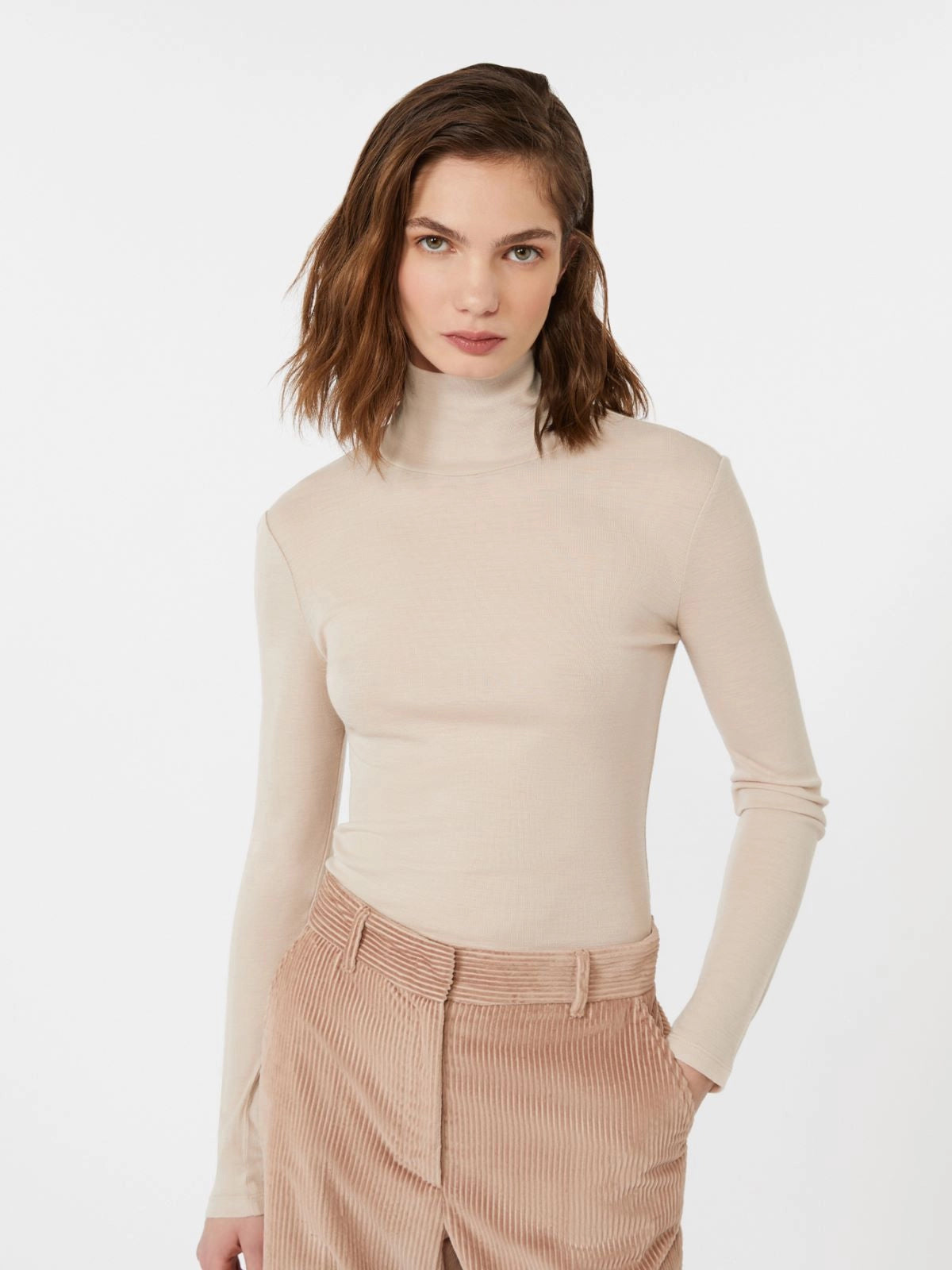 Weekend Max Mara,Wool and silk gauze turtleneck Teseo