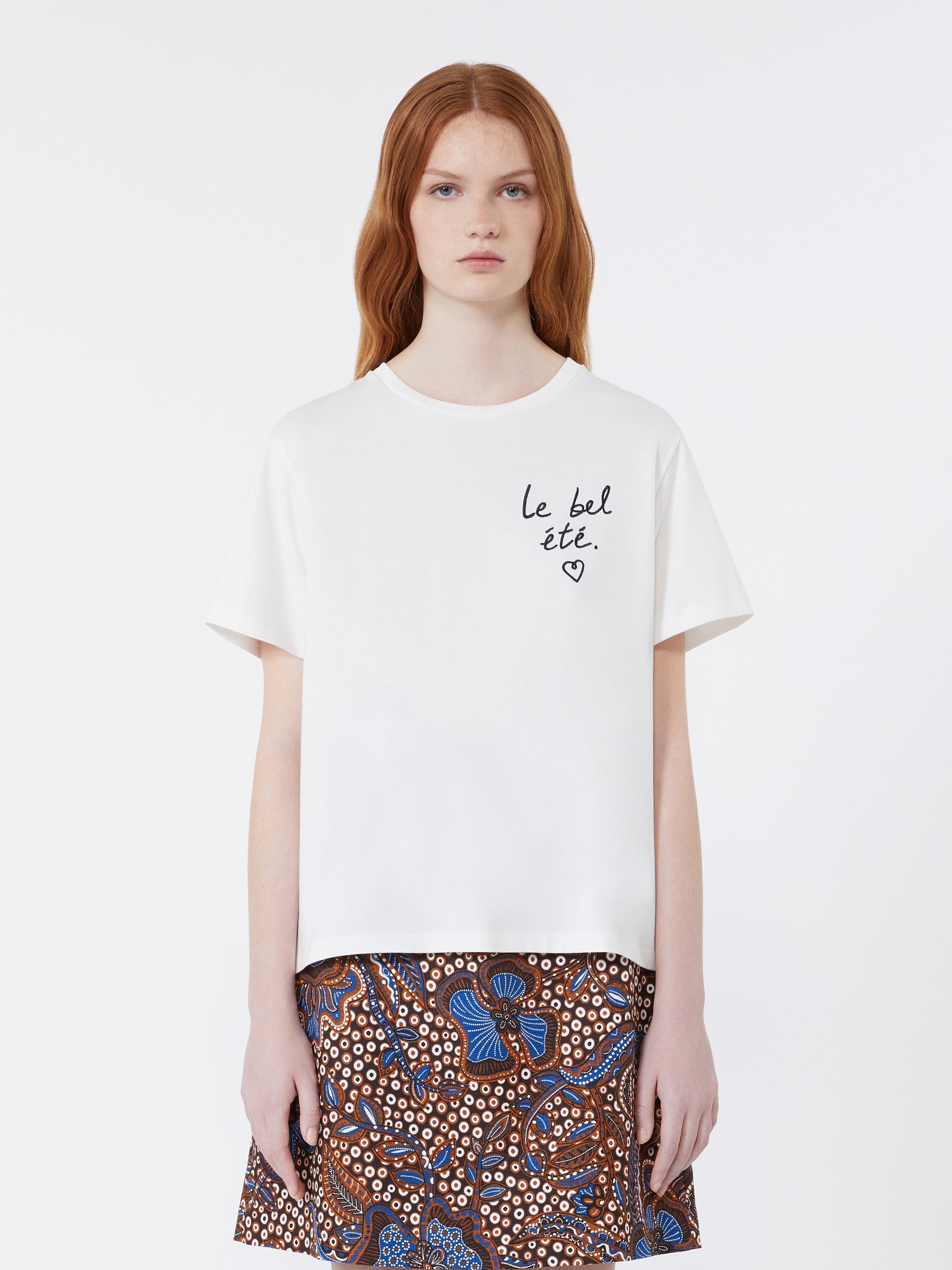 Jersey T-shirt with graphics - WHITE