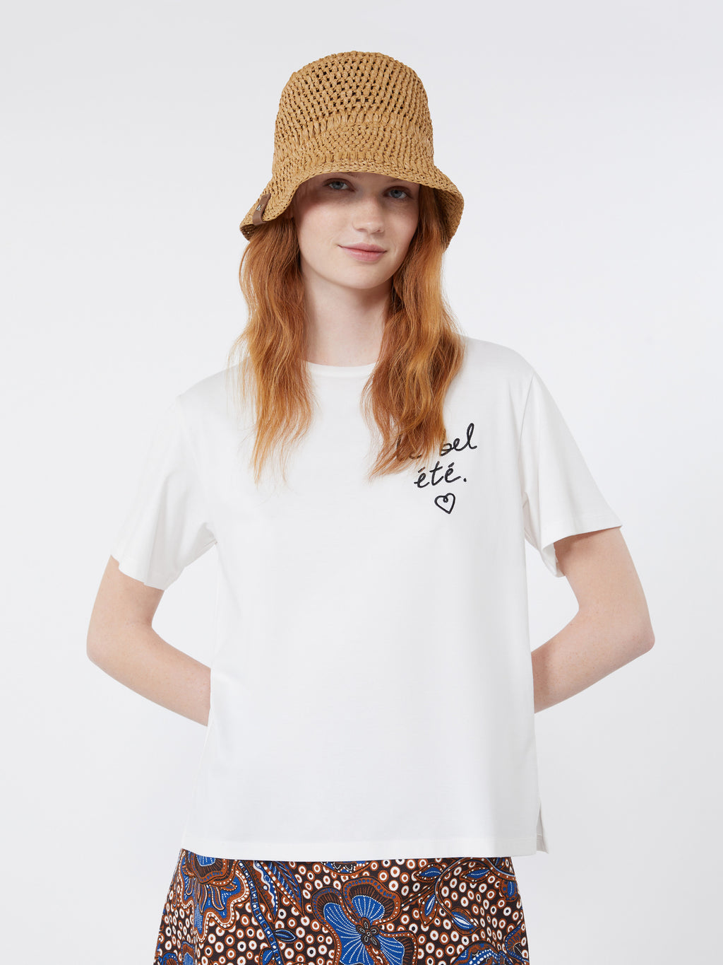 Jersey T-shirt with graphics - WHITE