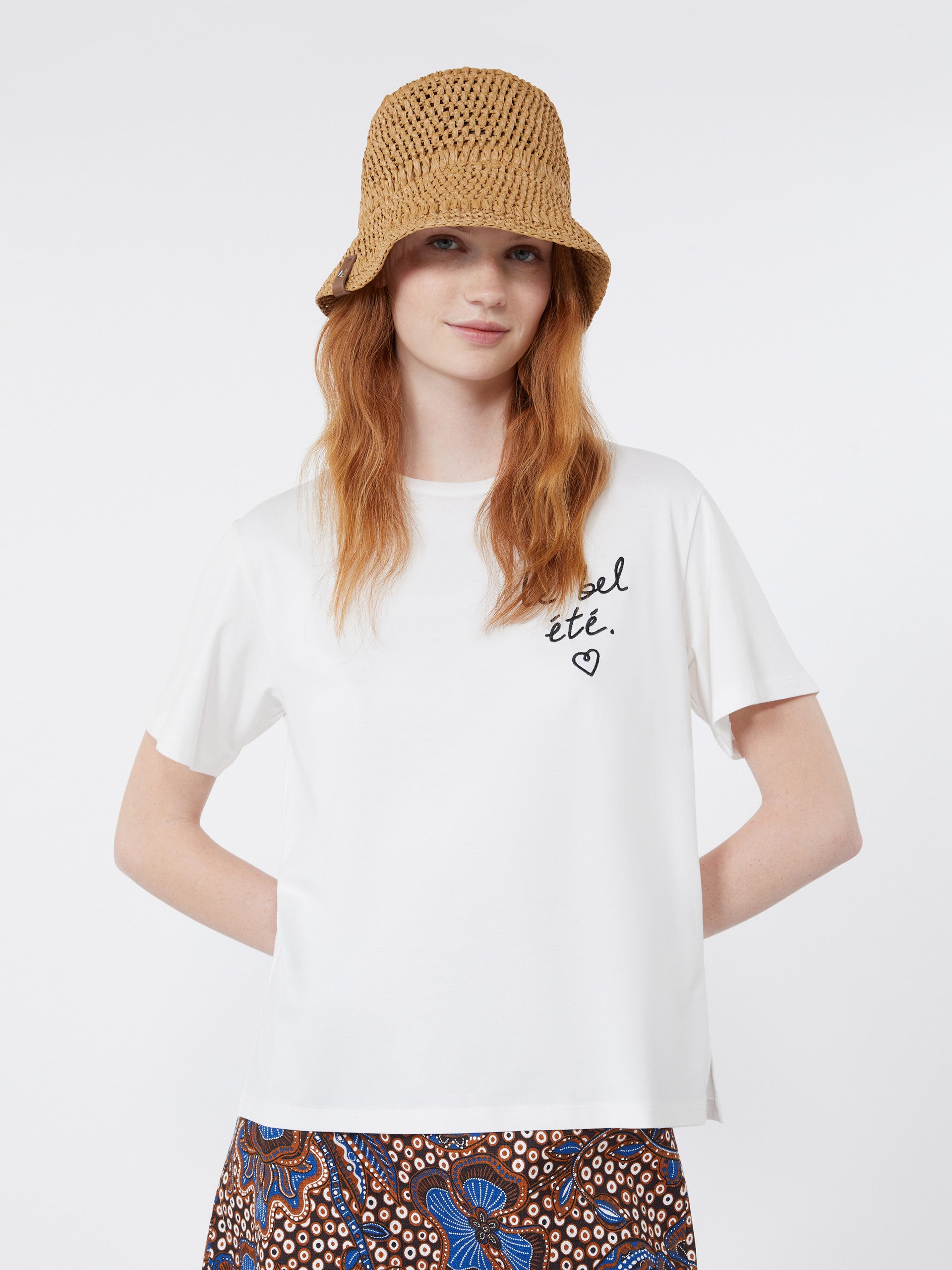 Jersey T-shirt with graphics - WHITE