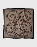 WOOL MONOGRAM SCARF | TAUPE | 80 CM