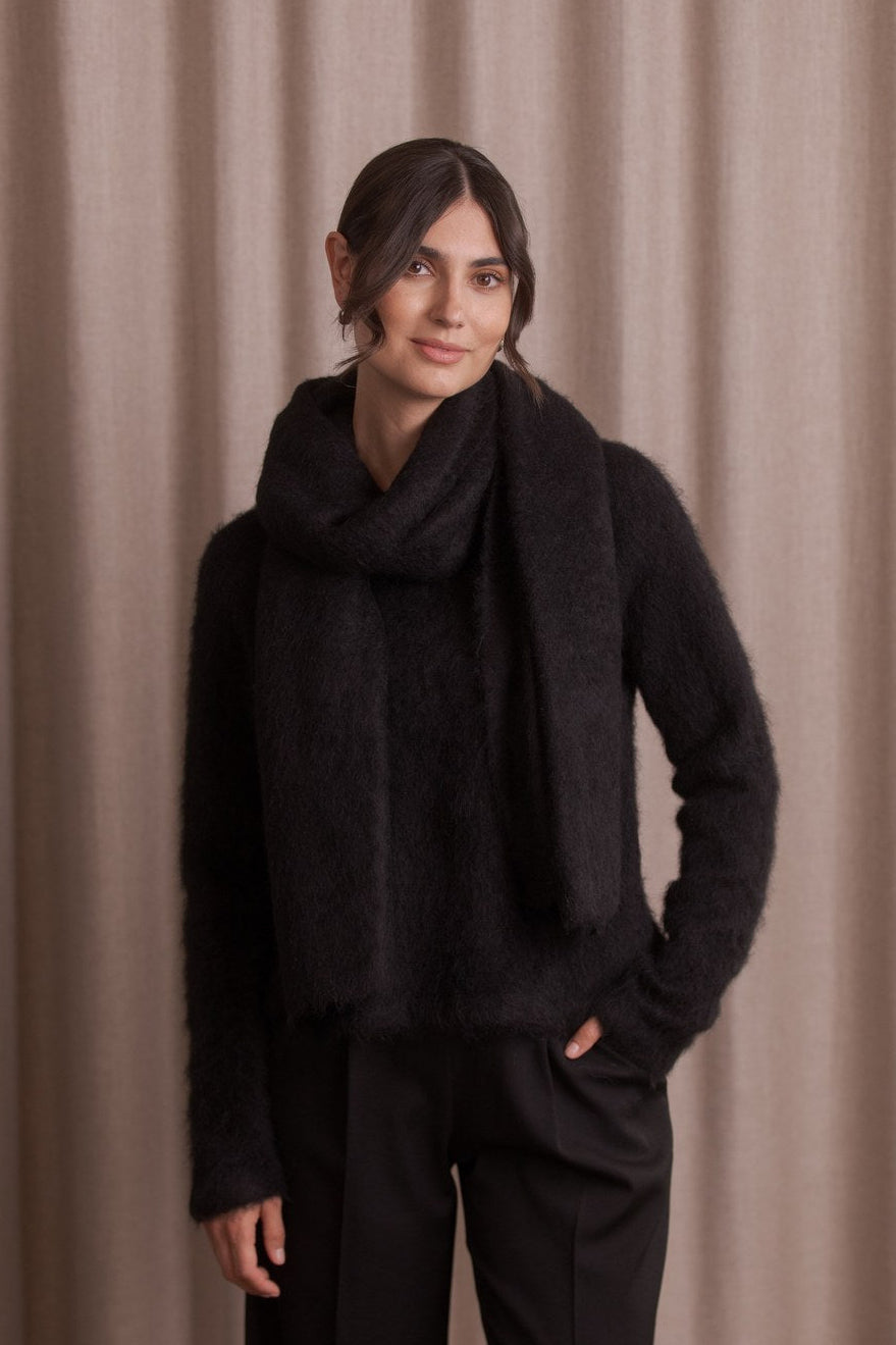 Alpakkasekoitehuivi, Black