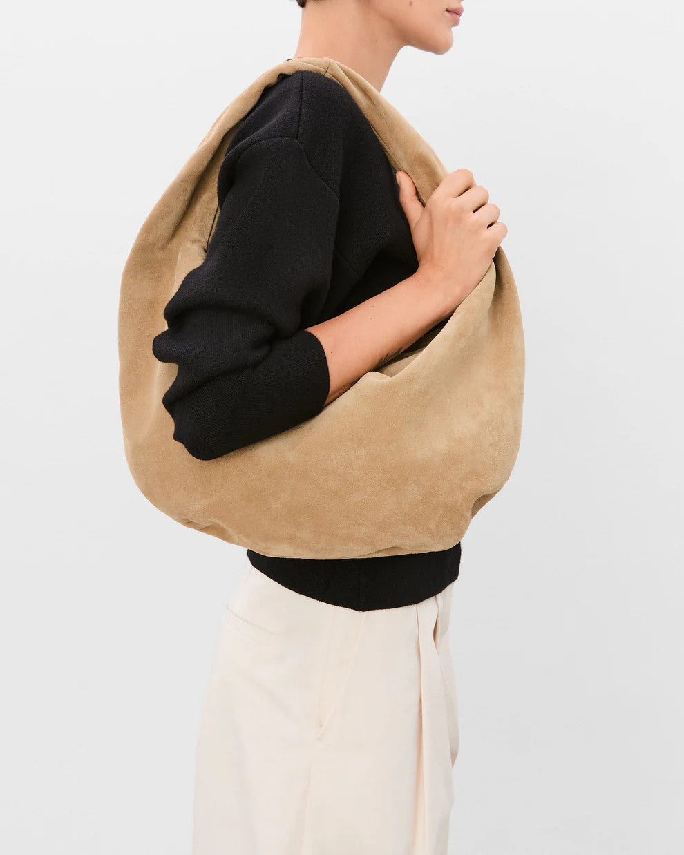 Flattered, Alva Shoulder Bag Suede Sand