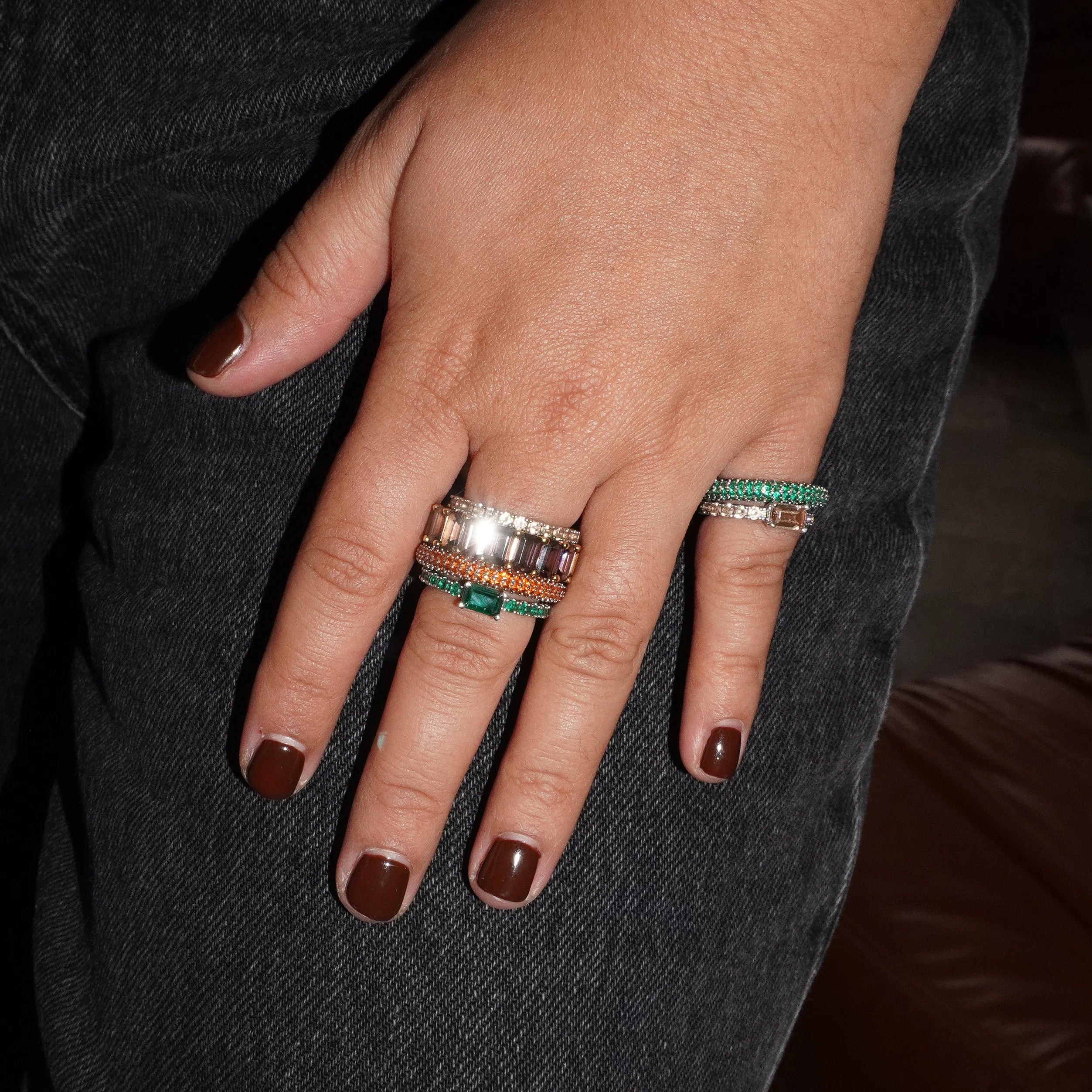 Izabel Display, Chunky colorful ring brown gold