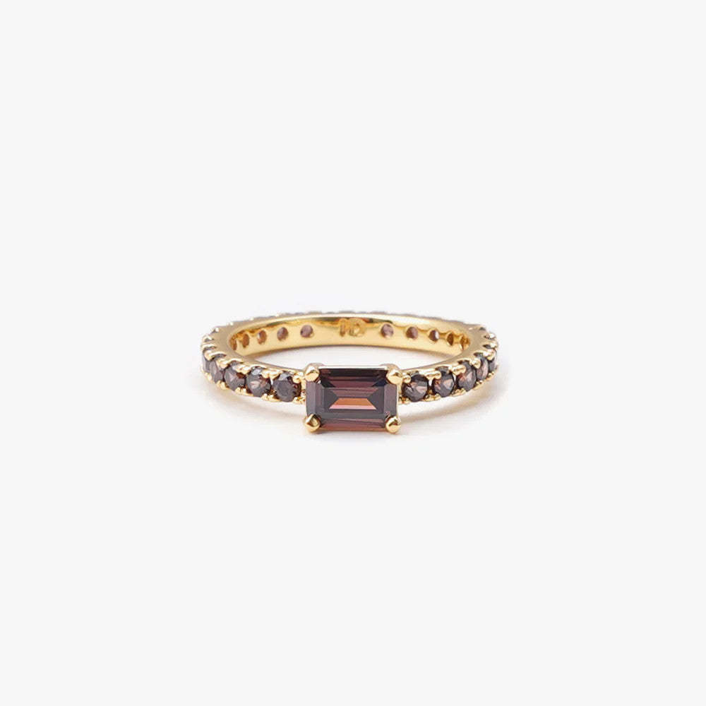 Izabel Display, Ultra Slim Ring Brown Gold