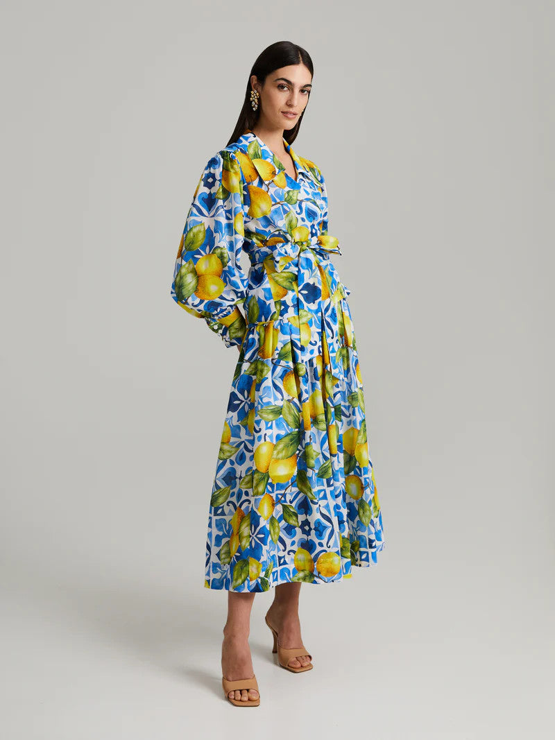Andiata, Calypso Wrap Blouse Capri Lemons