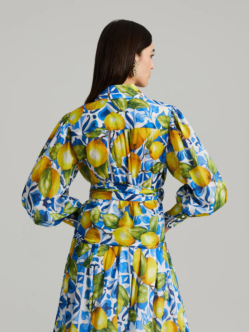 Andiata, Calypso Wrap Blouse Capri Lemons