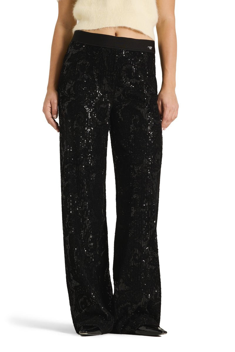 Cambio Allison Paljettihousut Black on Black