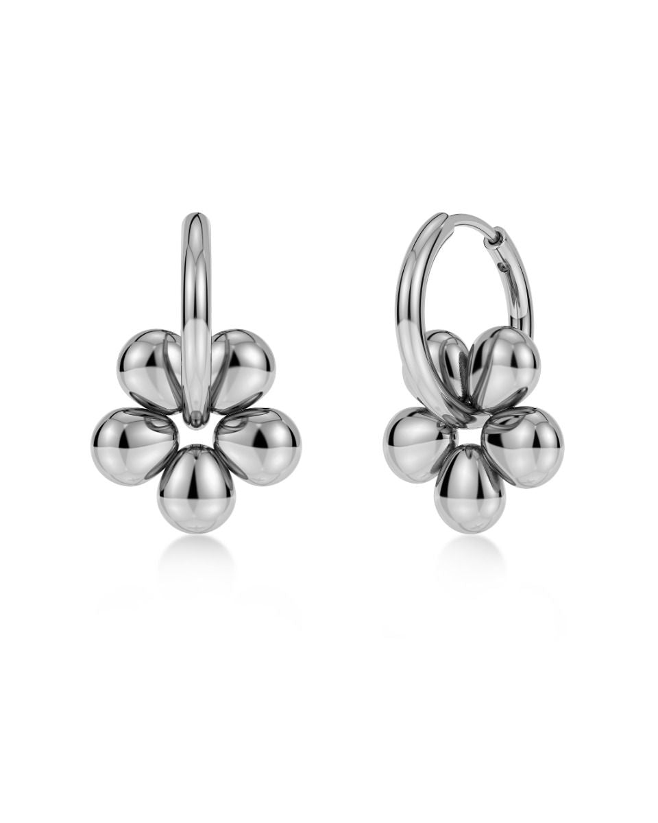 Daisy Hoops Silver