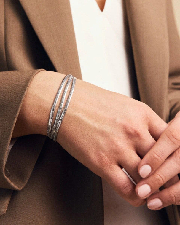 Edblad, Herringbone Triple Bracelet Steel