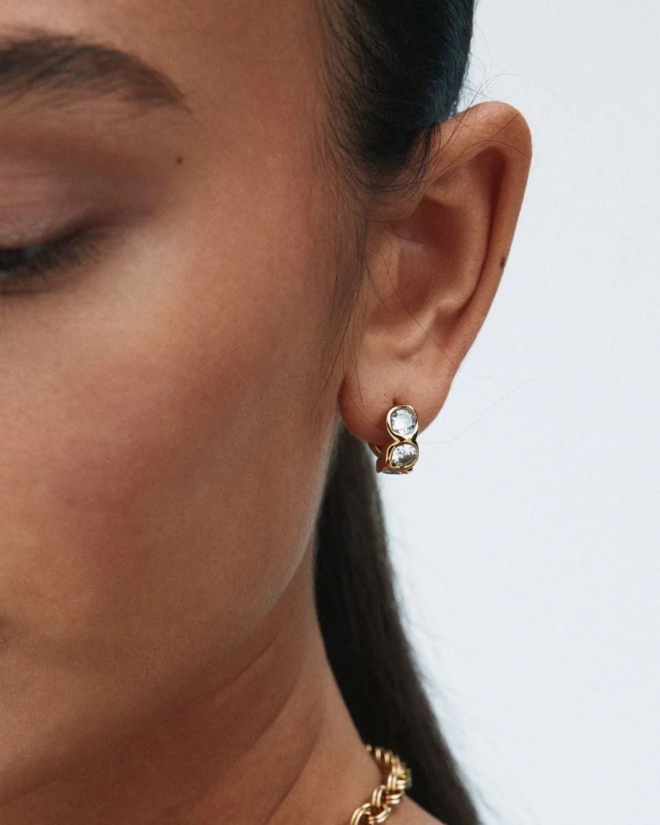 Ocean Gem Hoops Gold
