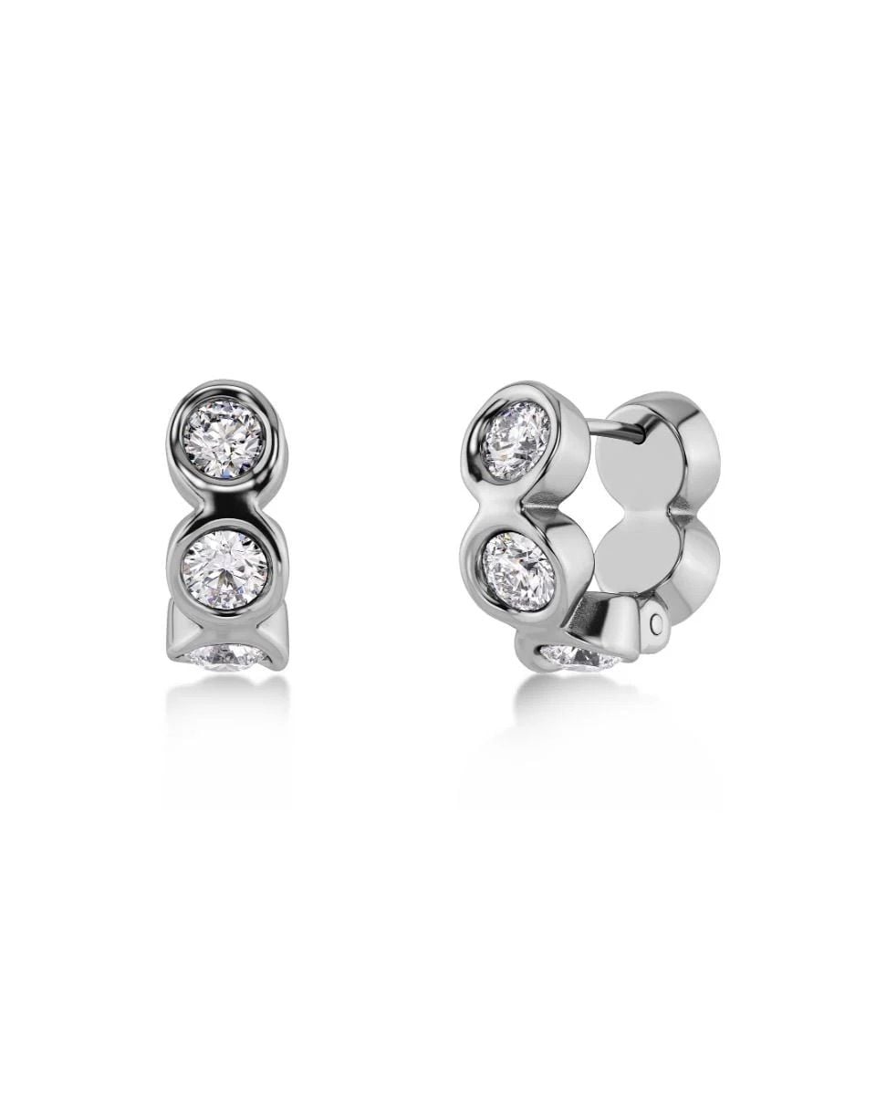 Ocean Gem Hoops Silver