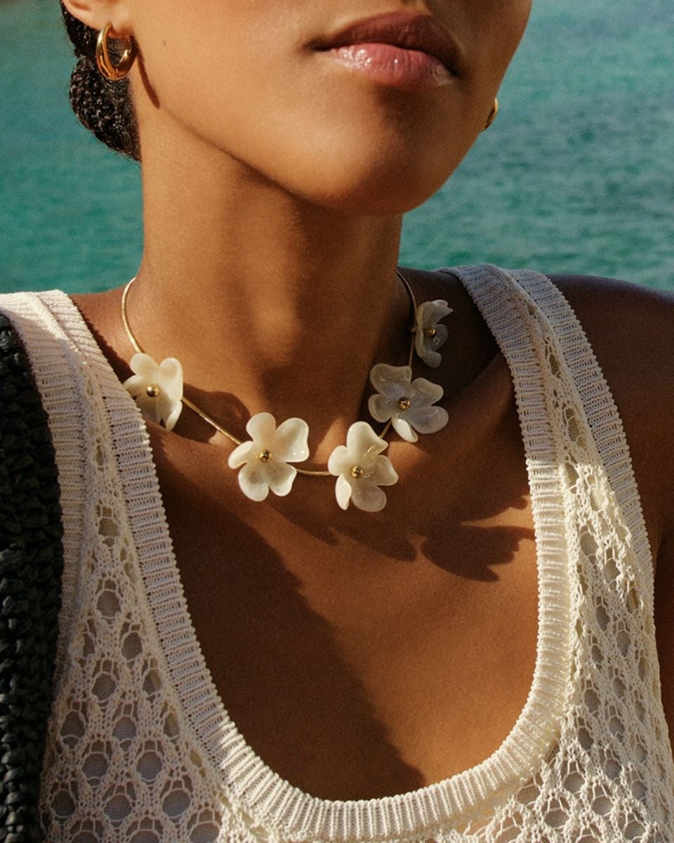 Wildflower Necklace Gold/White