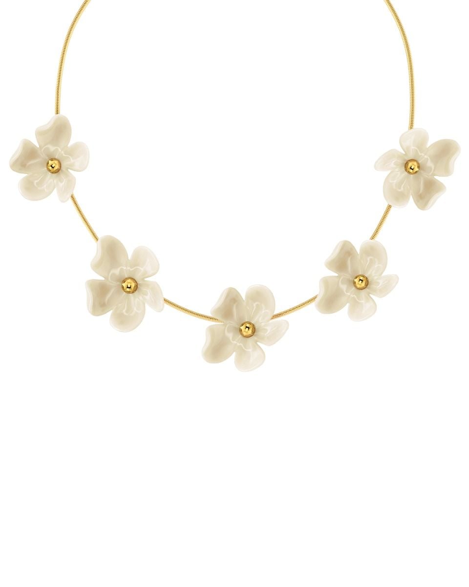 Wildflower Necklace Gold/White