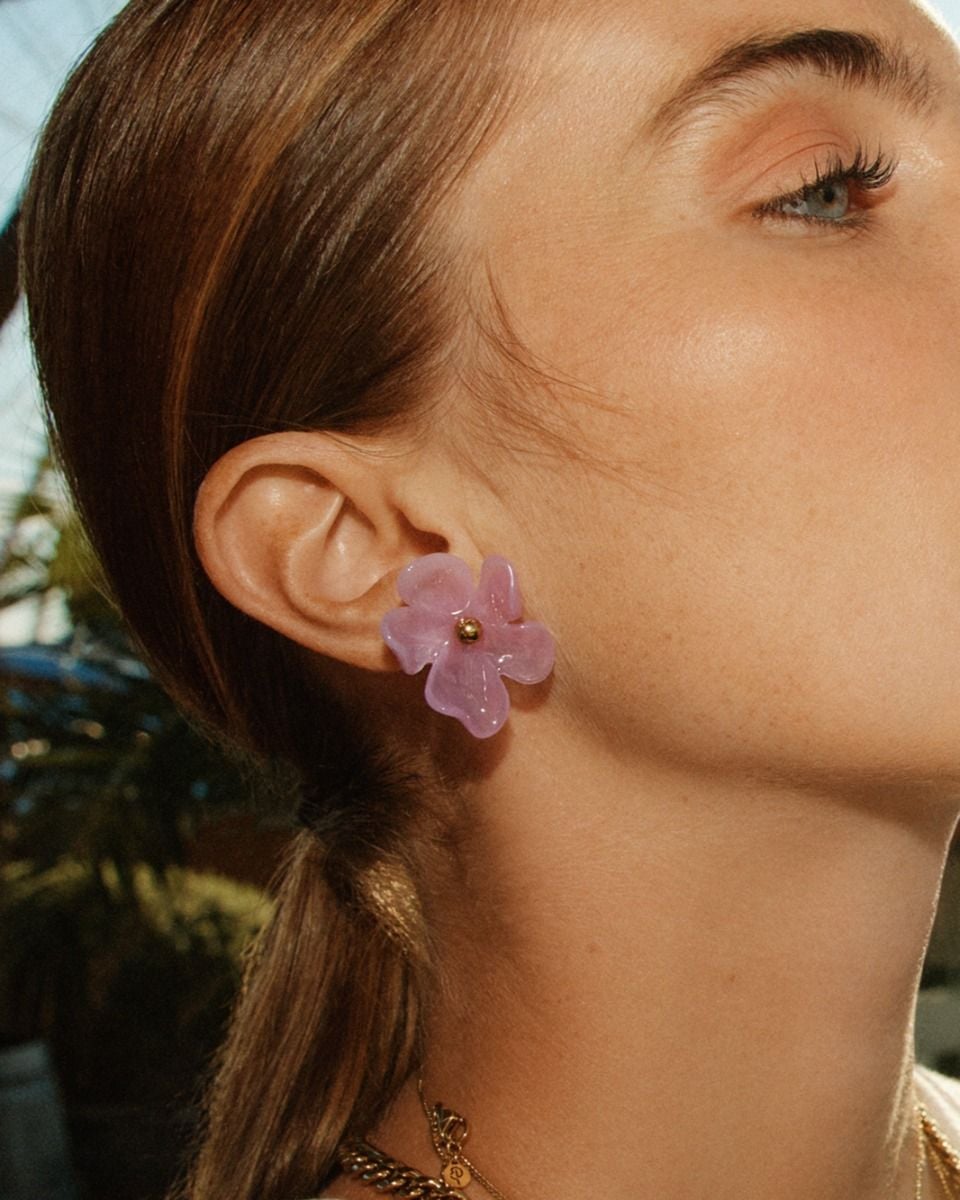 Wildflower Studs Gold/Pink