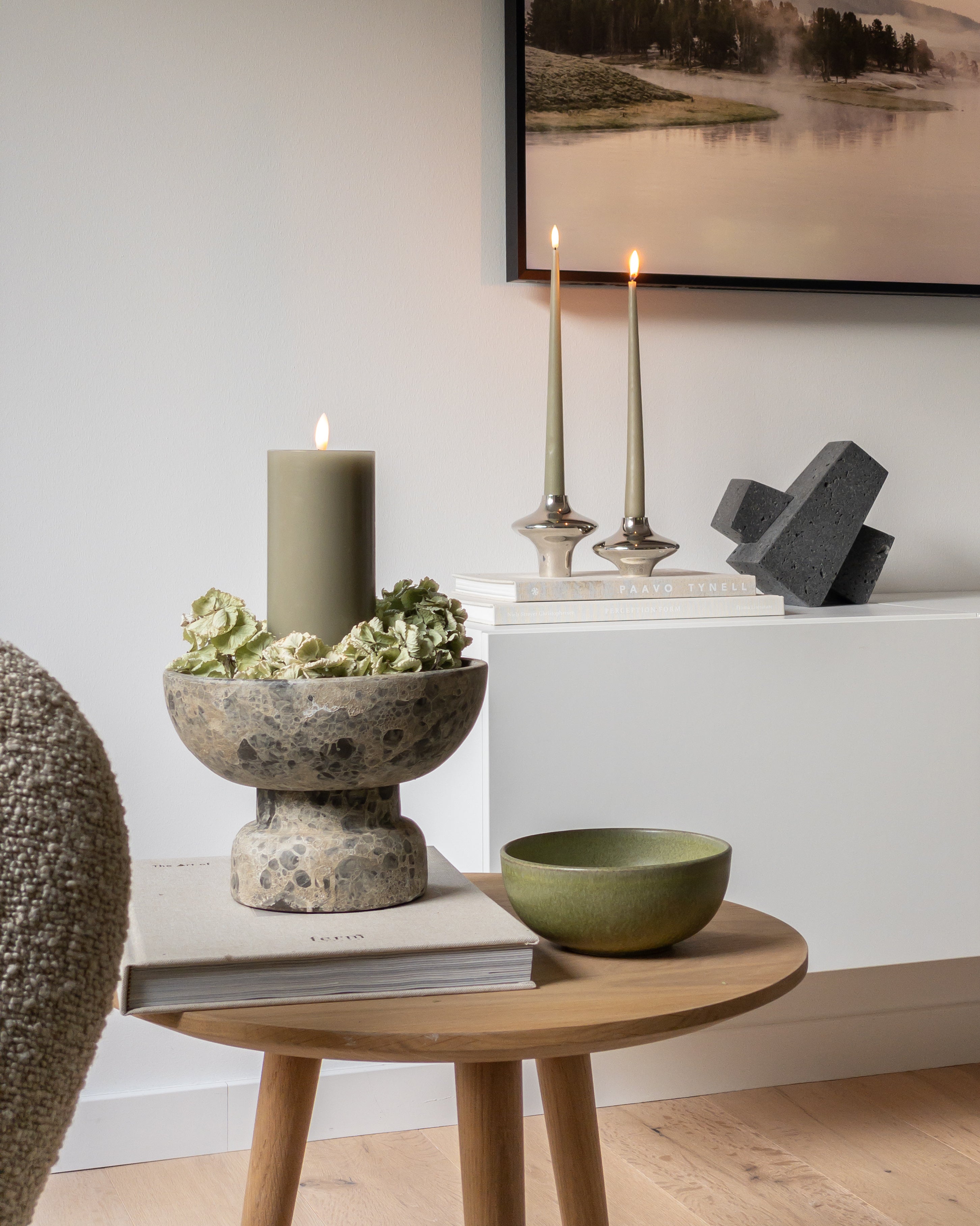 Ester&Erik, LED pilar candle - Champagne Metallic 15cm