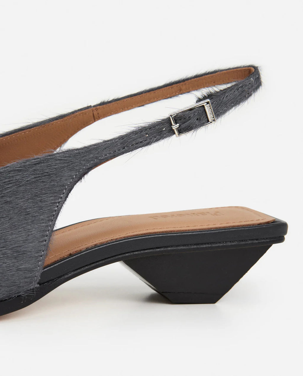 Flattered, Avalon Leather Grey Hair Slingback
