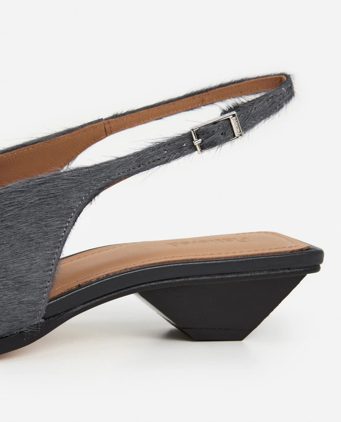 Flattered, Avalon Leather Grey Hair Slingback