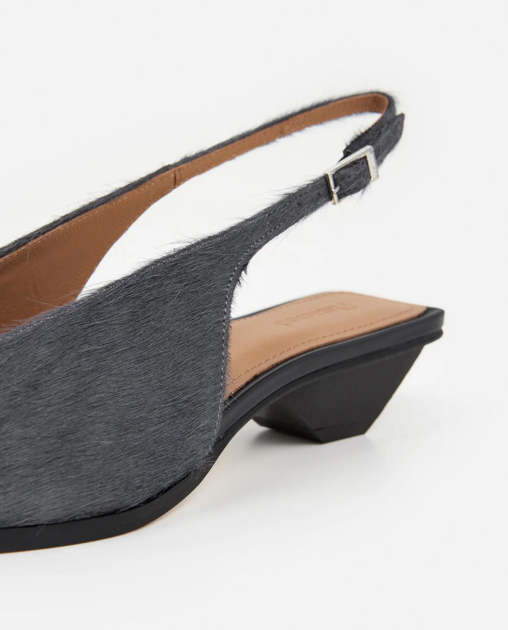 Flattered, Avalon Leather Grey Hair Slingback