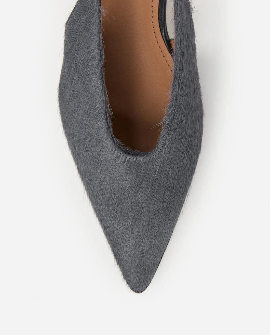 Flattered, Avalon Leather Grey Hair Slingback