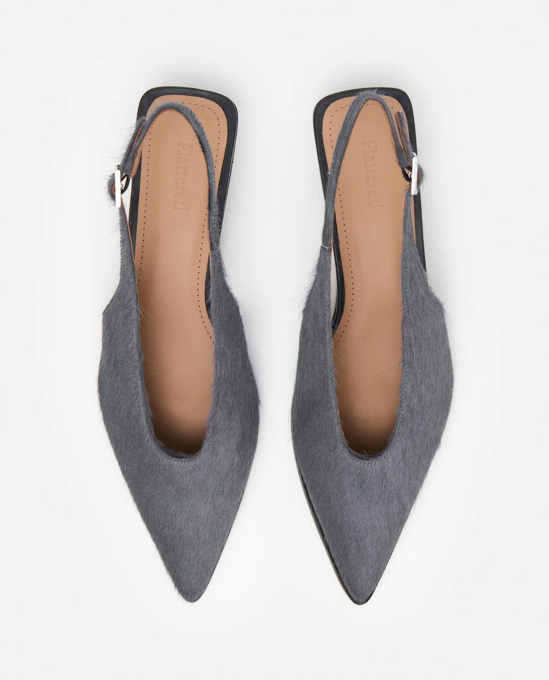 Flattered, Avalon Leather Grey Hair Slingback