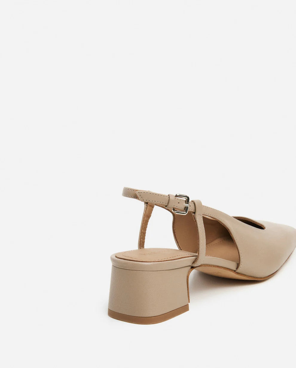 Flattered, Elin Leather Beige Heels