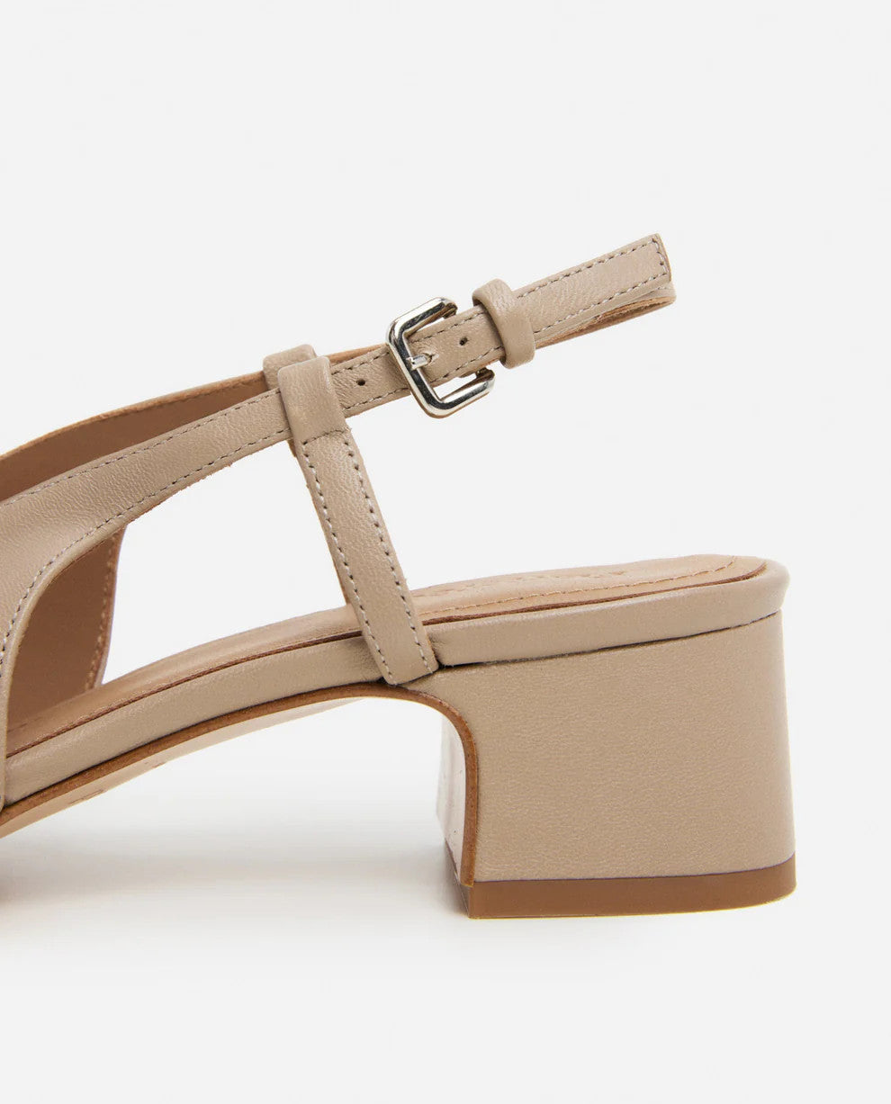 Flattered, Elin Leather Beige Heels