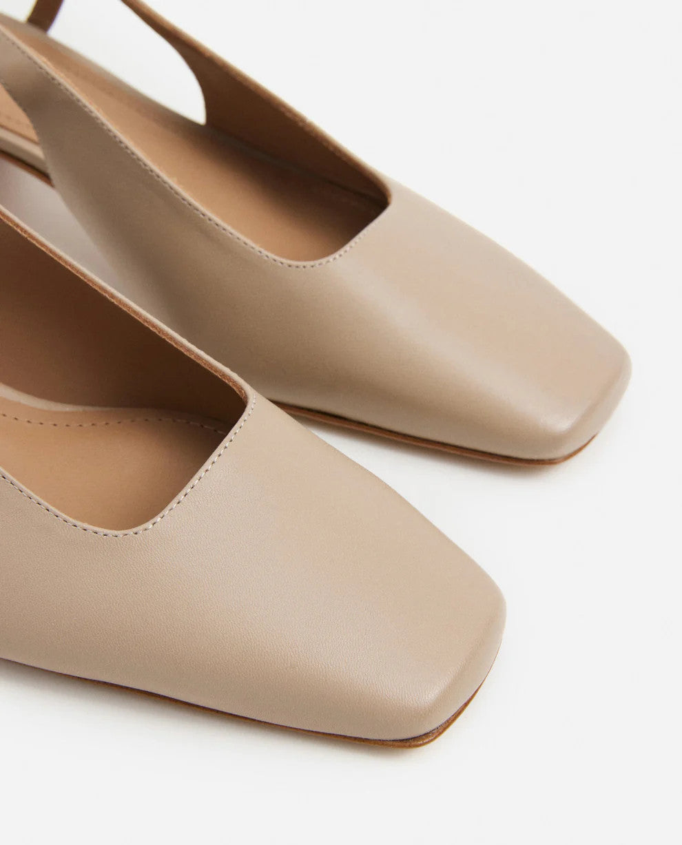 Flattered, Elin Leather Beige Heels