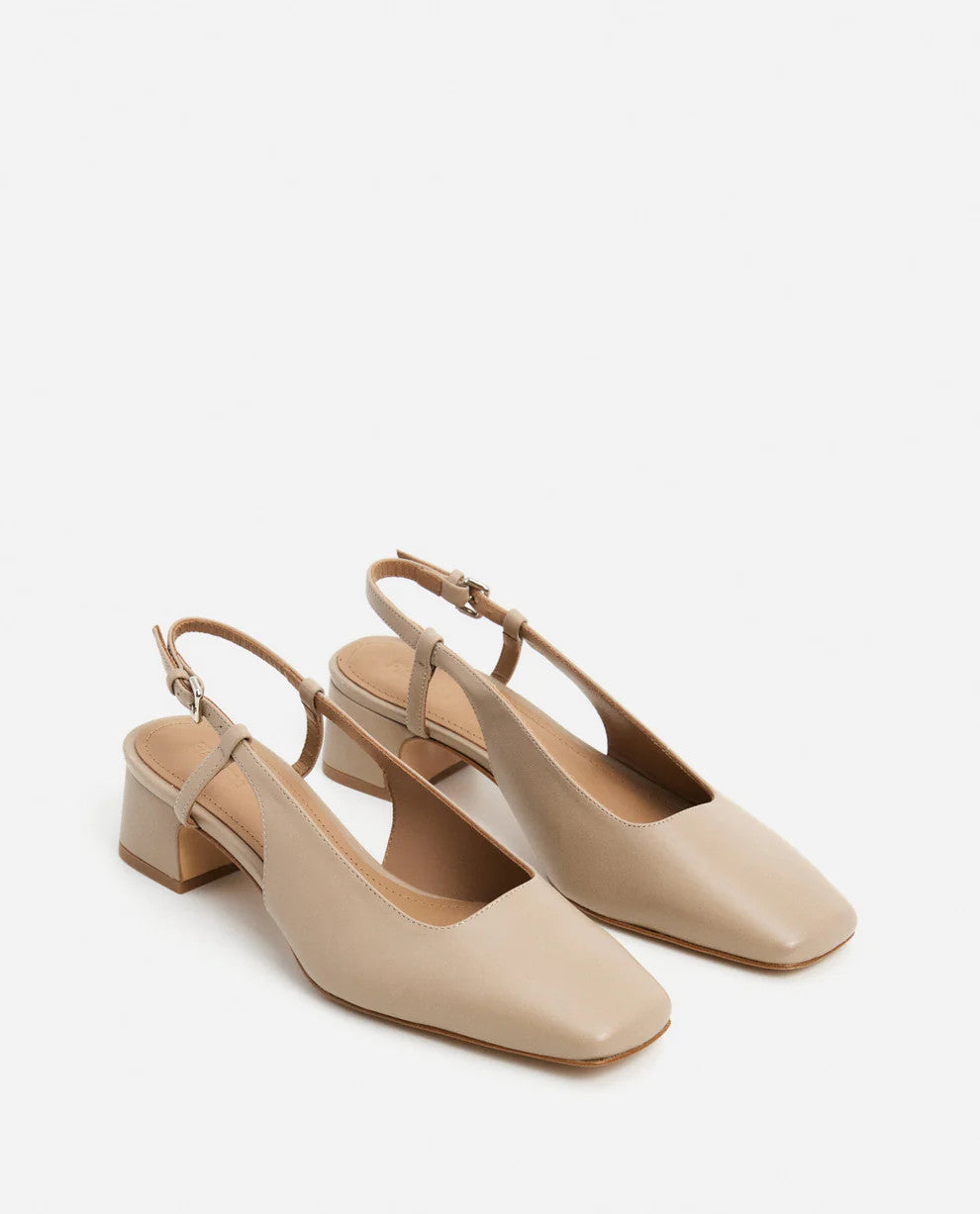 Flattered, Elin Leather Beige Heels