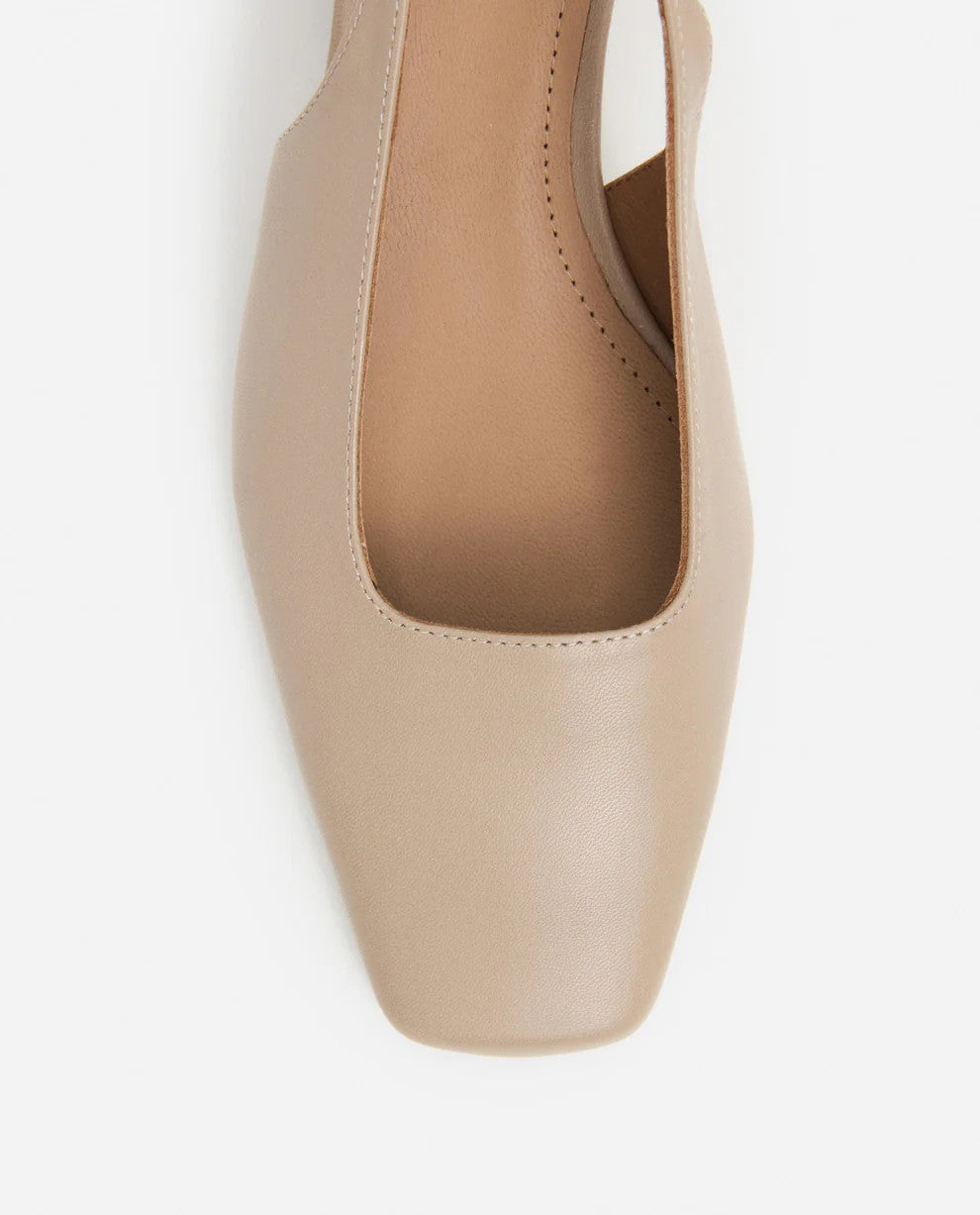 Flattered, Elin Leather Beige Heels