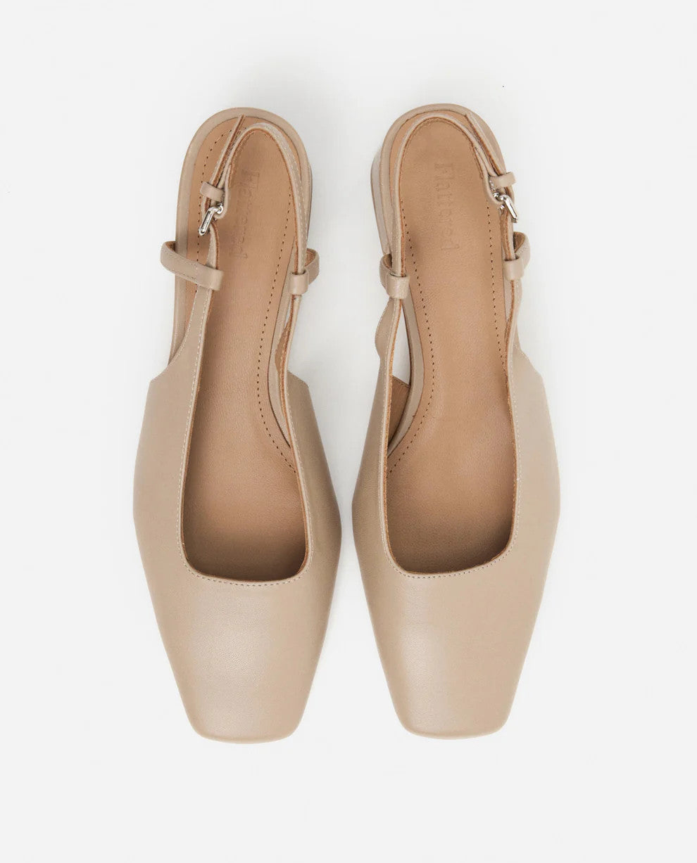 Flattered, Elin Leather Beige Heels